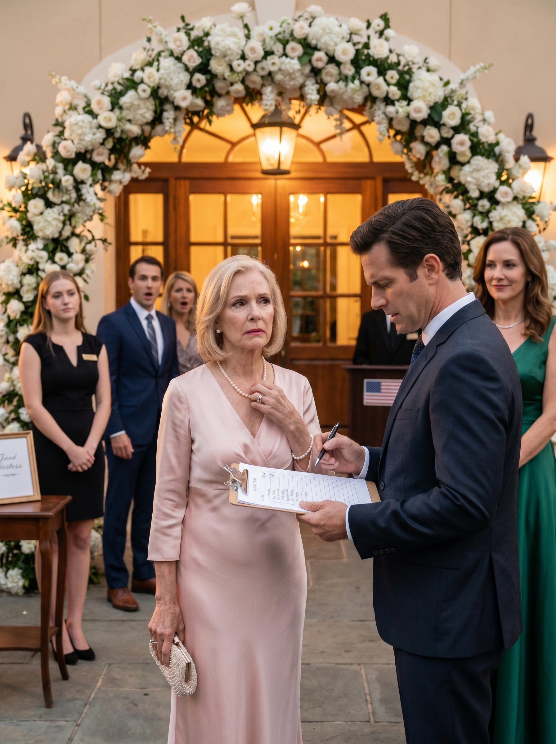 I went to my granddaughter’s wedding wearing the pink dress I had saved for a day that still mattered to me . Right at the entrance, my own son stepped in front of me, glanced at the guest list , and said, 'Mom, your name isn’t on the list.' Two hundred guests turned to stare . Spotlight8
