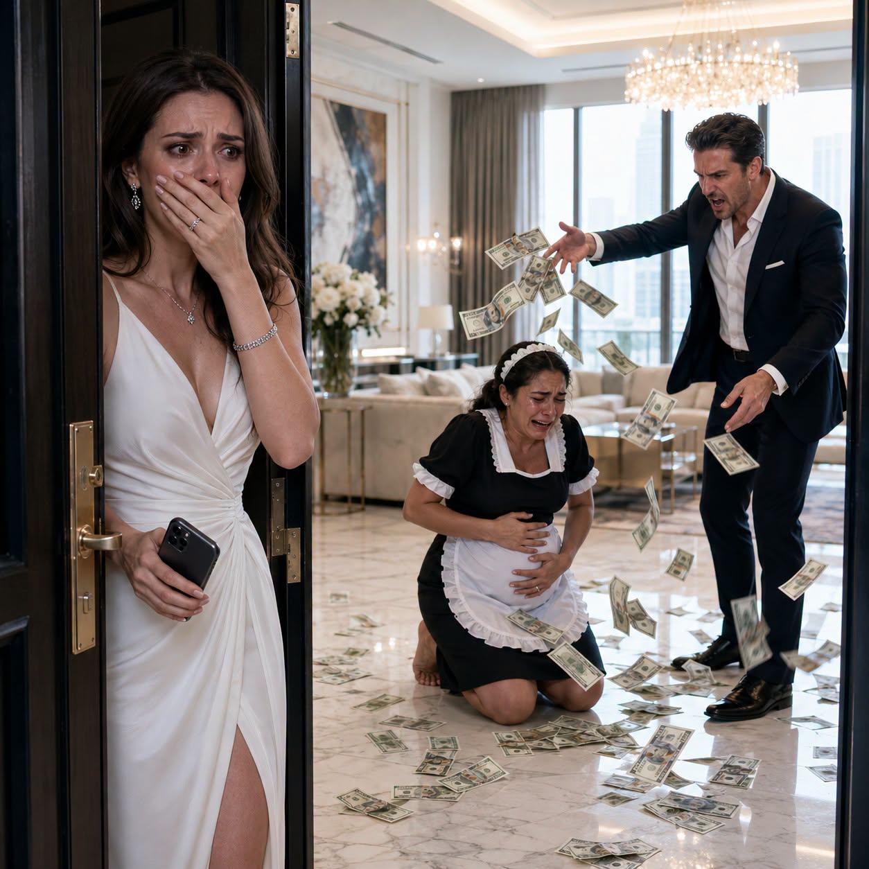 I arrived at my fiancé’s house unexpectedly and froze when I saw the young maid kneeling before him, sobbing. “Get rid of that baby,” he hissed. “It will destroy my career.” I stepped from the doorway, recording everything. “No—the only thing ending today is your future.” I protected her, exposed his cruelty to his company and family, canceled our wedding, and watched him lose his job, reputation, and every advantage he had used to silence her. - True Stories
