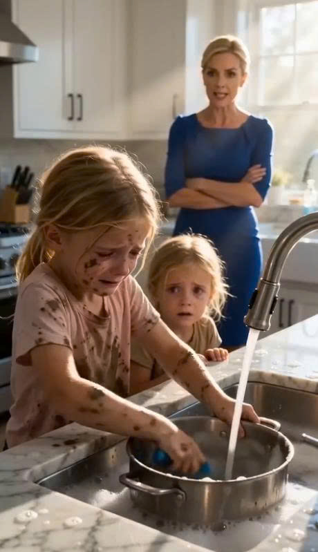 "After their mother’s passing, two young sisters found themselves living under strict rules imposed by their stepmother — forced to scrub fifty pots by hand as punishment — until the day their billionaire father uncovered the truth....