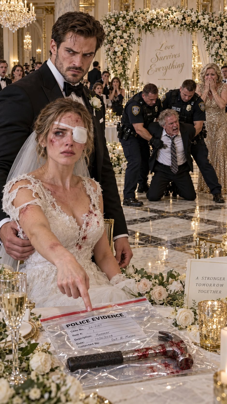 Days before my wedding, my father tore my bridal gown and smashed a hammer into my face so my sister could steal my billionaire fiancé. My mother sneered, “You’re older; yield your life to your sister.” They thought destroying my face would destroy my wedding, but six witnesses, one blood-soaked hammer, and a forgotten family document were about to make their vicious plan cost them everything.