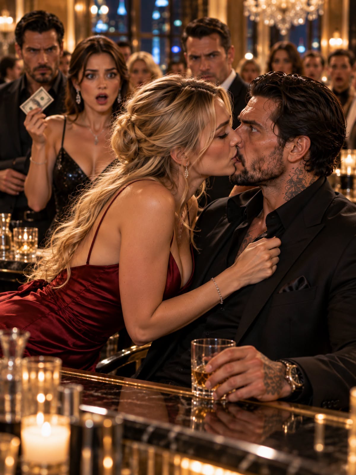 SHE KISSED A DANGEROUS STRANGER FOR A $50 DARE—THE NEXT DAY THE CITY’S MOST FEARED CRIME BOSS FOUND HER AT WORK AND SAID, “I DIDN’T COME FOR THE MONEY”