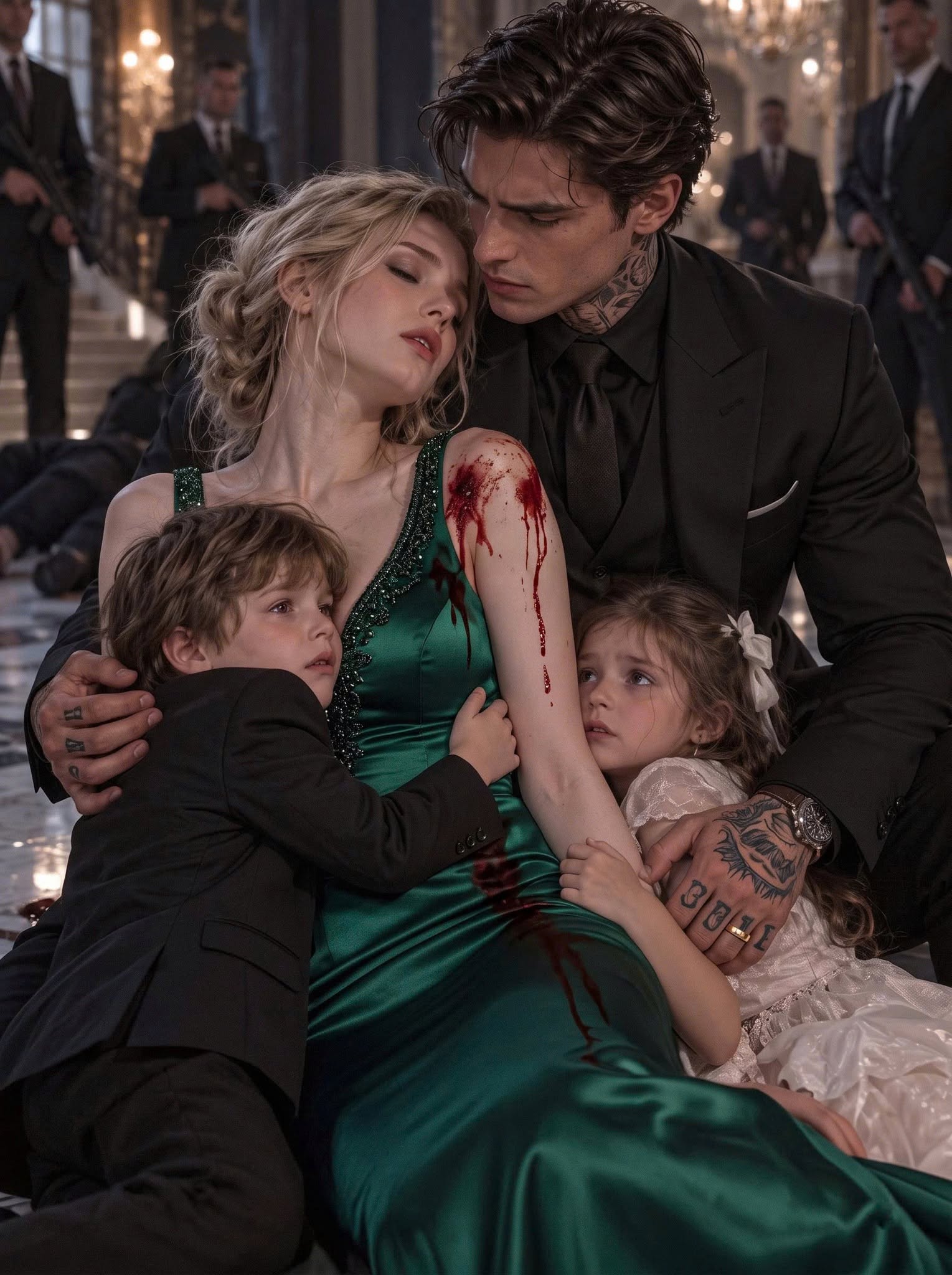 The bullet went through her back and she did not scream