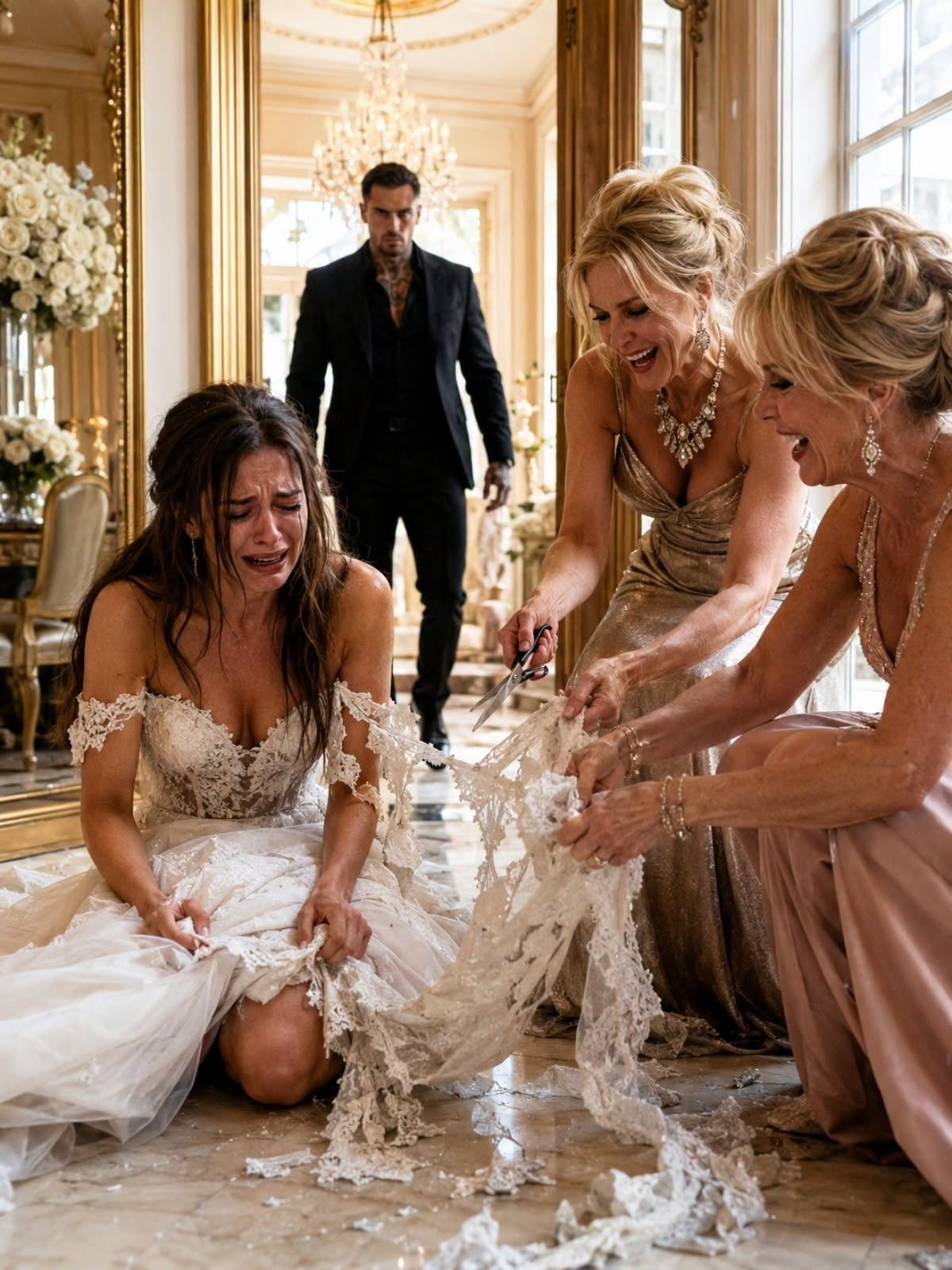 THEY MOCKED THE POOR BRIDE AND RIPPED HER ANTIQUE VEIL APART—THEN BOSTON’S MOST FEARED MAFIA BOSS STORMED INTO THE CHURCH AND REVEALED WHOSE LACE SHE HAD BEEN WEARING