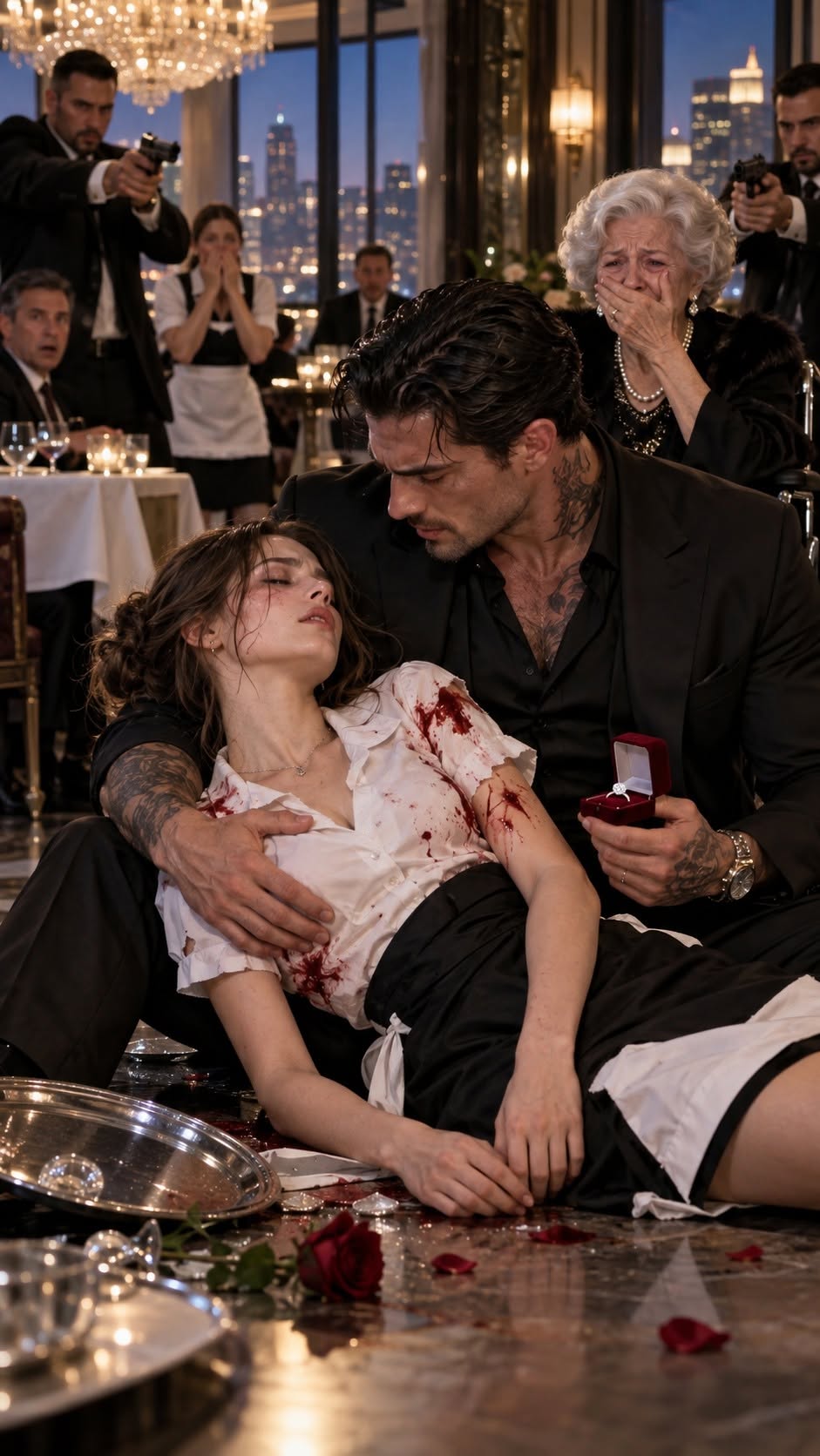 THE WAITRESS TOOK FOUR BULLETS FOR THE MAFIA BOSS’S 72-YEAR-OLD MOTHER—THEN HE CALLED HER HIS WIFE IN FRONT OF EVERYONE, UNAWARE THE MAN WHO ORDERED THE HIT WAS STANDING INSIDE HIS OWN FAMILY