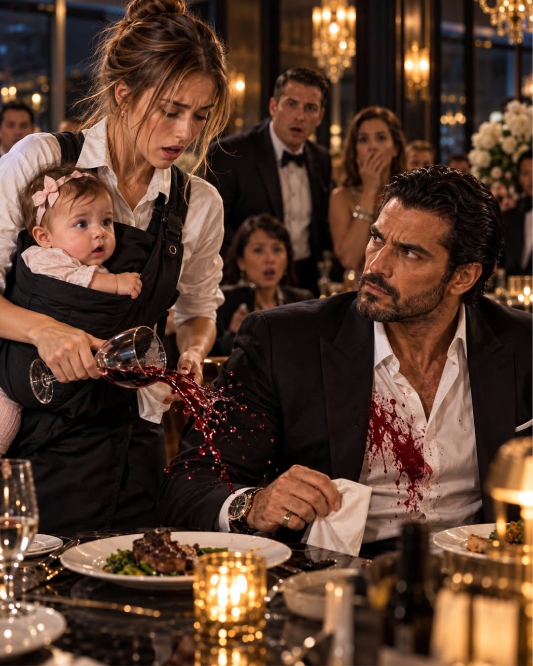 WAITRESS SPILLED WINE ON THE CITY'S MOST DANGEROUS MAFIA BOSS WHILE HOLDING HER BABY—BUT WHAT THE DON DID NEXT LEFT THE ENTIRE RESTAURANT SHOCKED AND CHANGED HER LIFE FOREVER!