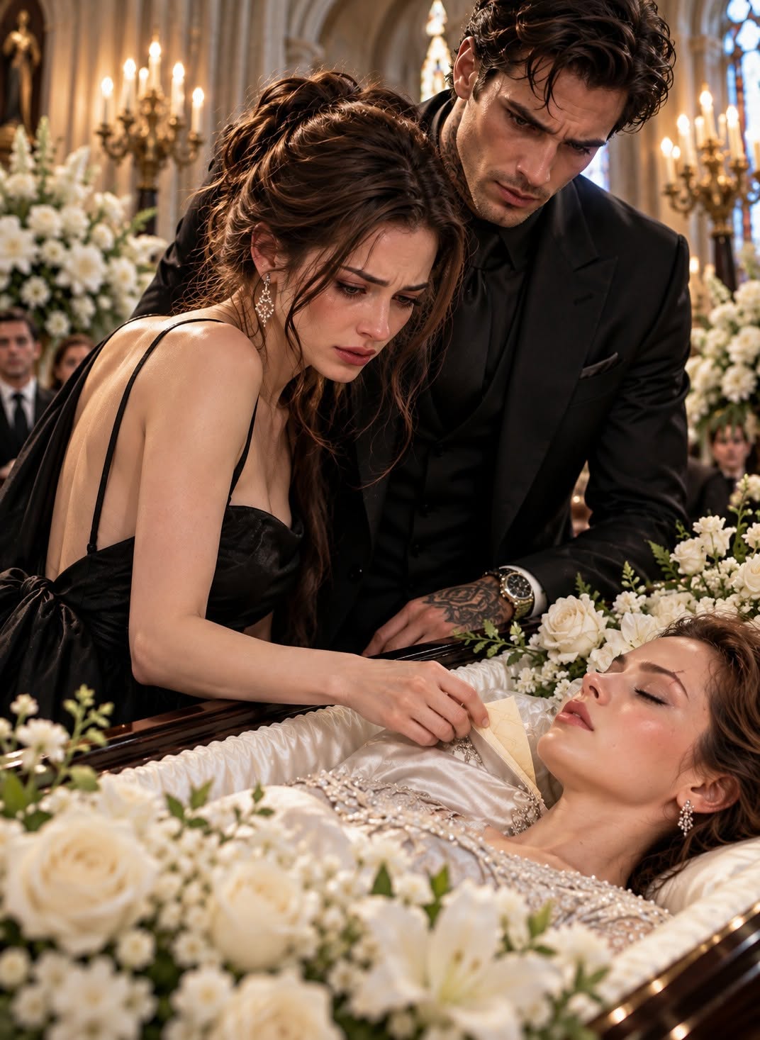 SHE ARRIVED LATE TO HER TWIN SISTER’S FUNERAL AND THE MAFIA BOSS THOUGHT HE WAS SEEING A GHOST—THEN SHE FOUND A SECRET STITCHED INSIDE THE DEAD WOMAN’S DRESS THAT PROVED THE FUNERAL WAS HIDING A MURDER