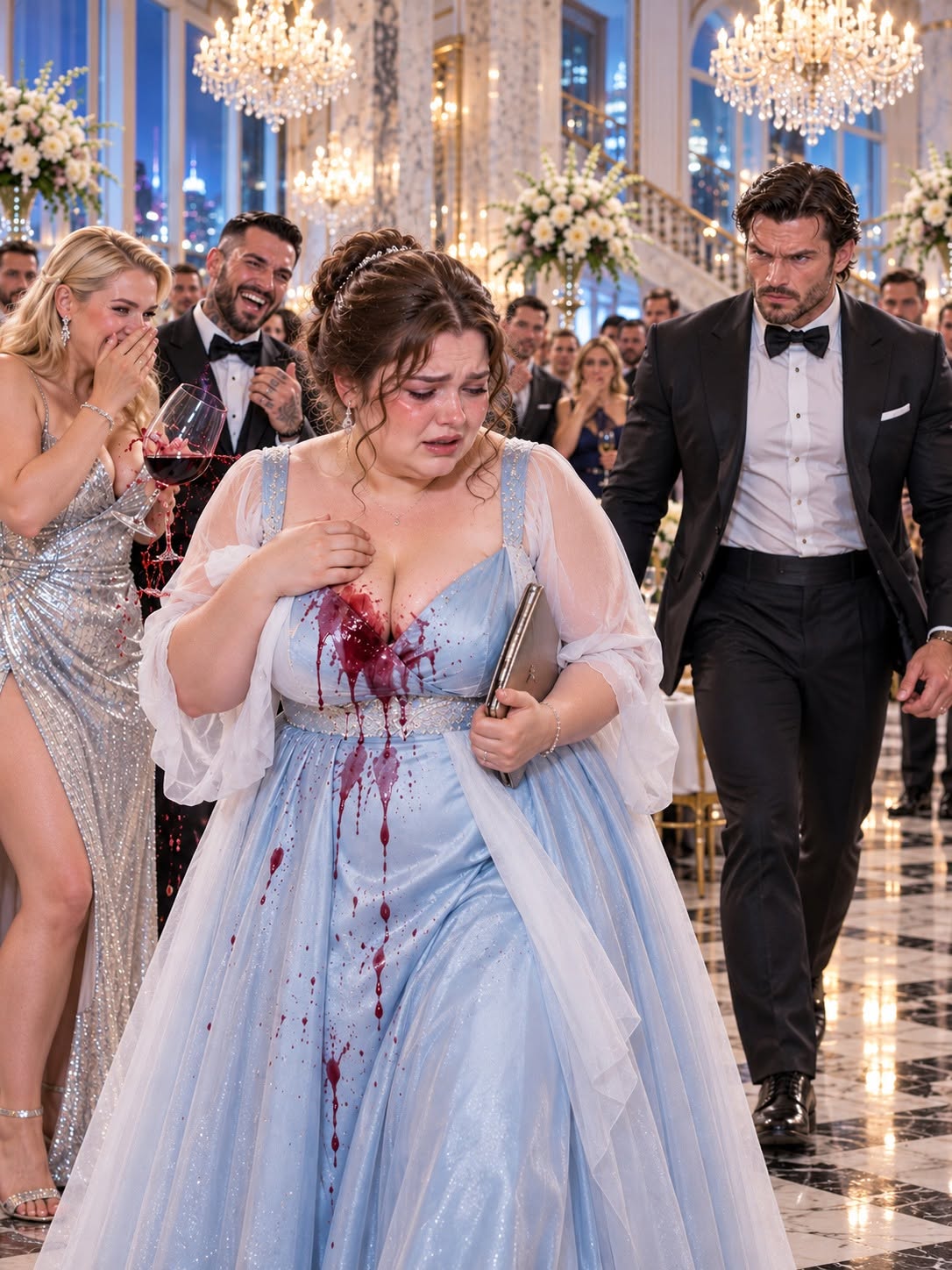 They Dumped Red Wine on the Plus-Size Woman at the Mafia Boss’s Gala—Then He Took Her Hand, Exposed a $300 Million Betrayal, and Made Every Guest Regret Laughing
