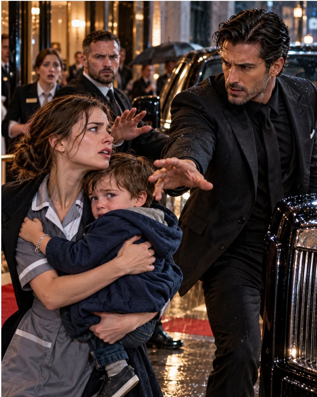 SHE'S A KIDNAPPER! TAKE THE BOY!" THE MAFIA BOSS'S BODYGUARD SHOUTED AT A 25-YEAR-OLD HOTEL MAID—BUT WHEN LUCA MORETTI SAW THE SILVER BRACELET ON THE CHILD'S WRIST, HIS FACE TURNED DEATHLY PALE