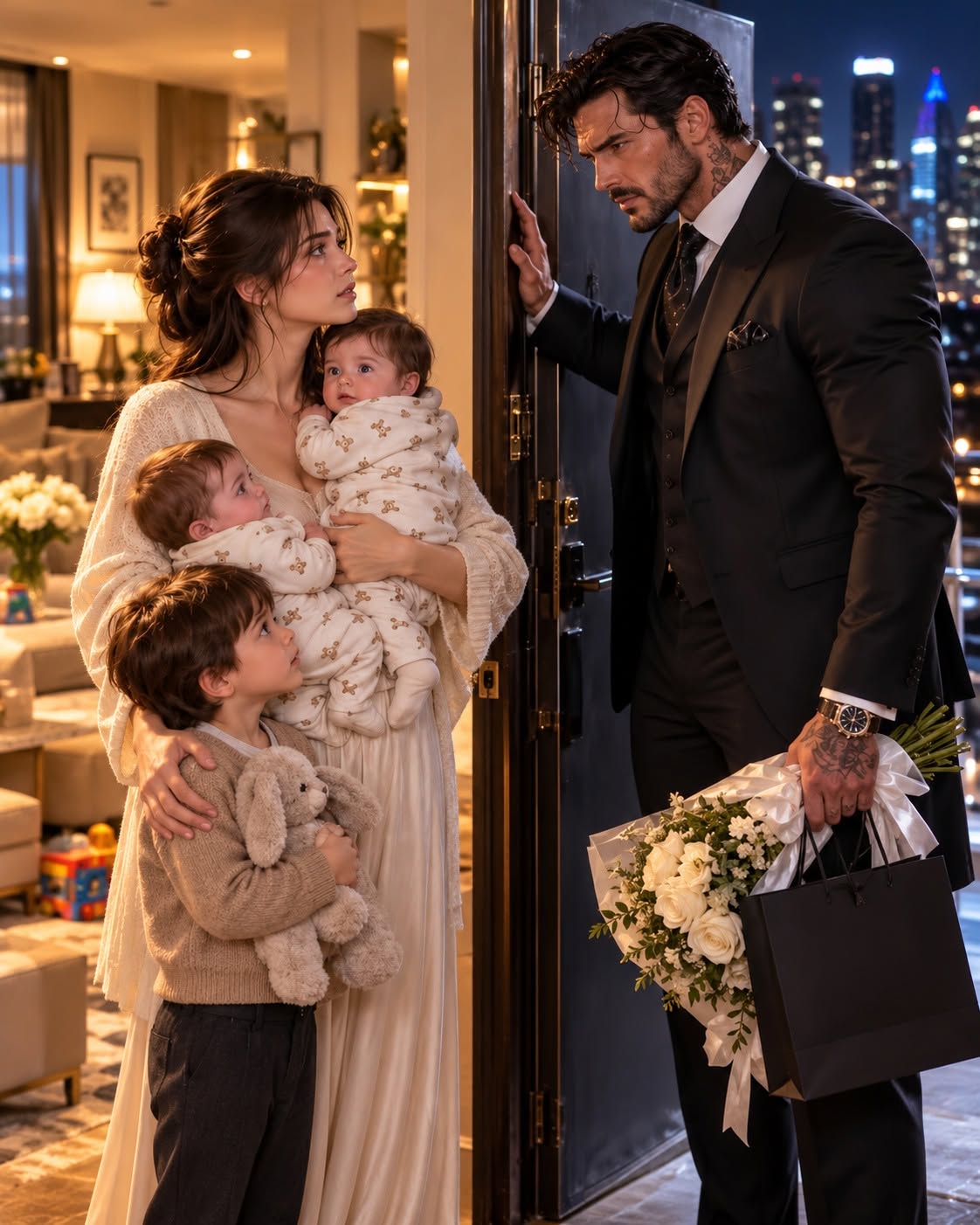 HIS FIRST LOVE RETURNED AND HE WALKED OUT ON OUR THREE KIDS—BUT TWO MONTHS LATER THE MAFIA BOSS SHOWED UP AT MY APARTMENT BEGGING ON HIS KNEES WITH A TERRIFYING SECRET!