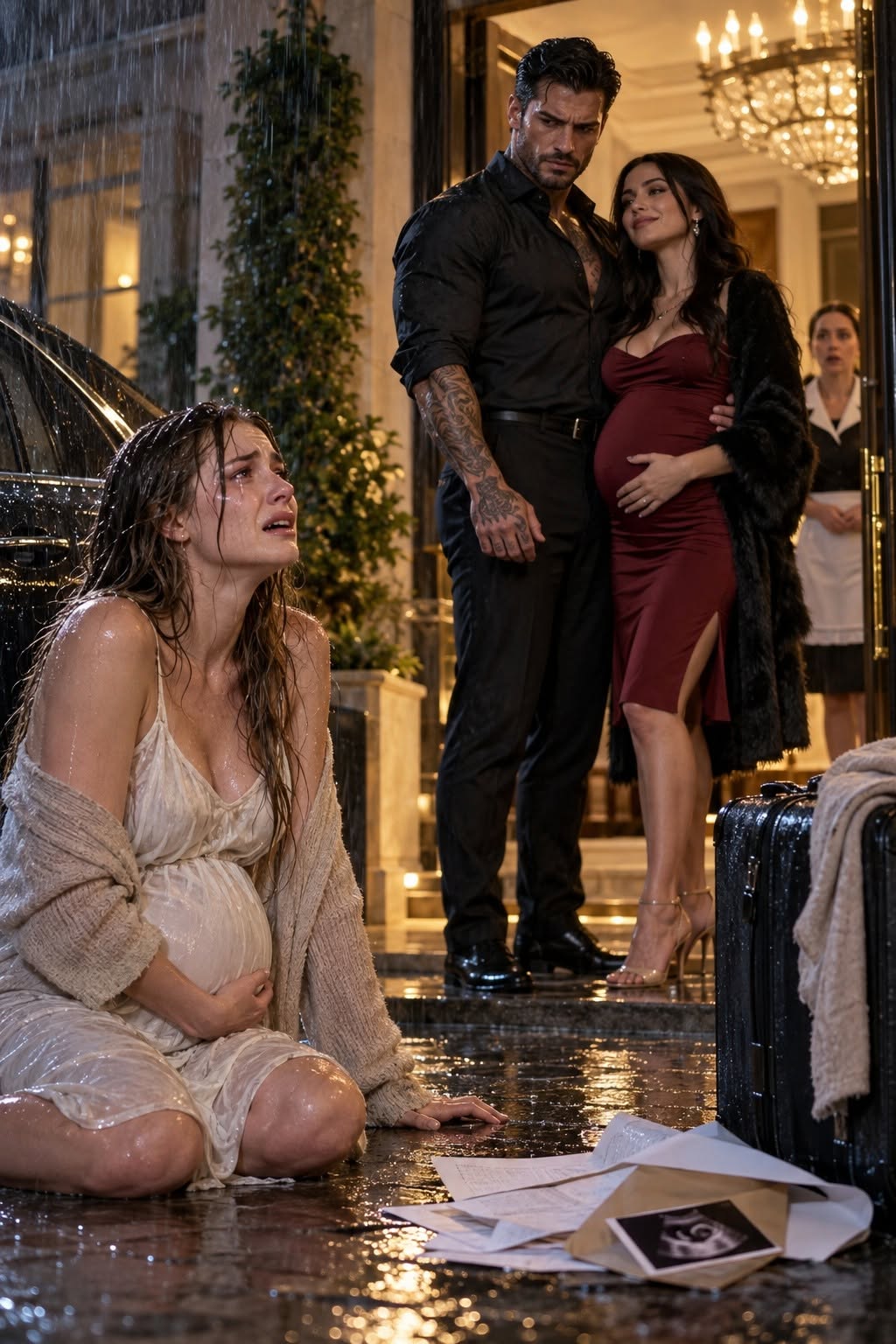 MY MAFIA BOSS HUSBAND THREW ME INTO THE RAIN WHILE I WAS PREGNANT TO MOVE HIS MISTRESS INTO OUR HOME—BUT BY MORNING, MY SECRET HAD FROZEN HIS $58 MILLION EMPIRE, AND HE WAS BEGGING ME TO COME BACK