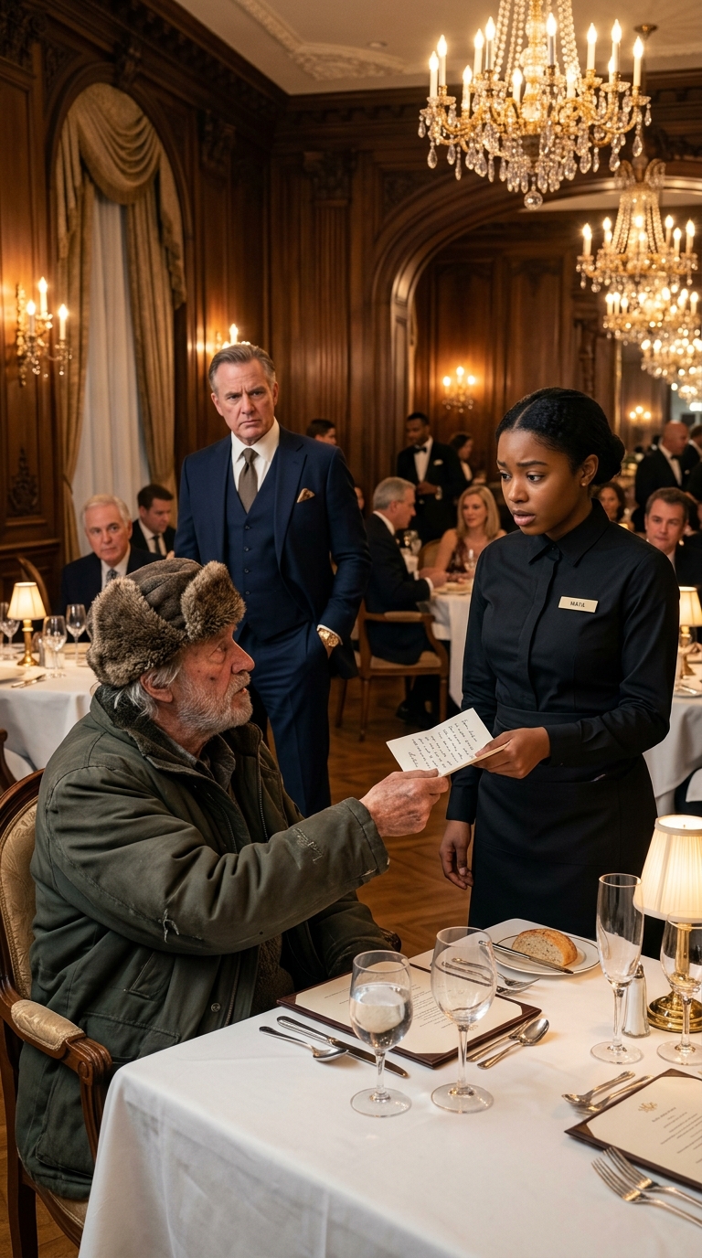 The Millionaire Disguised as a Homeless Man Ordered the Most Expensive Dish—What the Waitress Secretly Gave Him Left Everyone Frozen