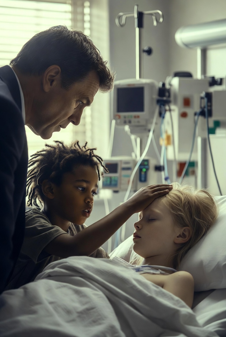 The Billionaire Was About to End His Daughter’s Life Support… Until a Barefoot Boy in the Hallway Stopped Him