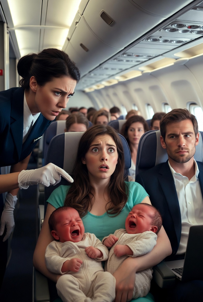 ✈️💔 They Humiliated Her Mid-Flight for Her Crying Twins… But No One Knew the Secret of the Silent Man Who Stood Up for Her