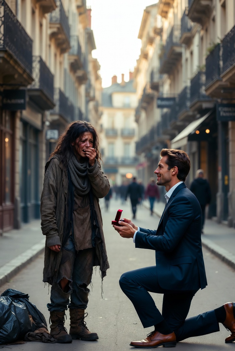She Was Digging Through Trash for Food… Never Imagining the Stranger Kneeling Before Her Needed a Wife to Save His Empire