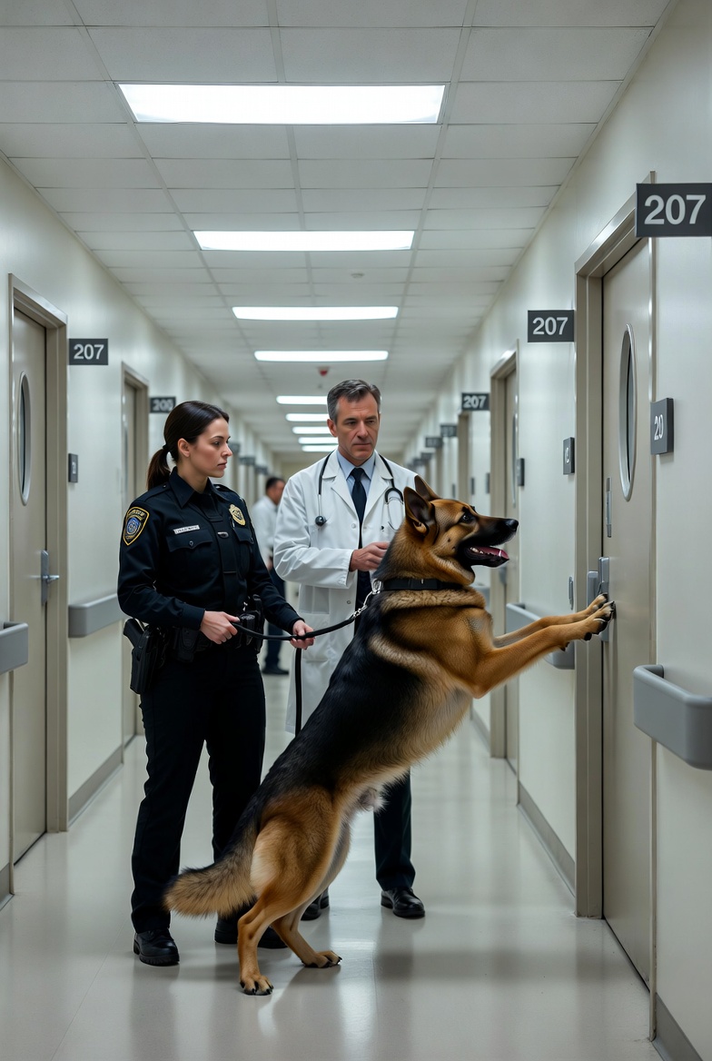 Everyone Said the Hospital Room Was Empty… Until a K9 Started Barking at the Wall