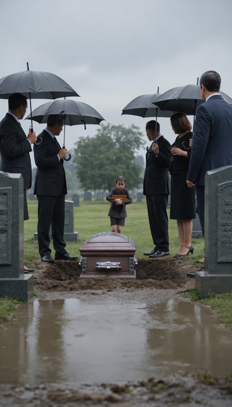 The Barefoot Girl Interrupted the Funeral… Then the Dead Man’s Voice Exposed the Widow’s Lie