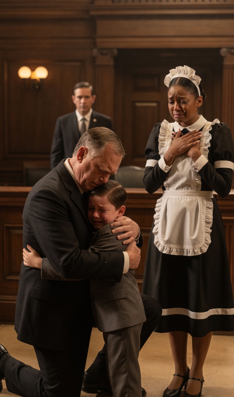 The Silent Boy Stood Up in Court and Pointed at His Uncle… Then One Sentence Destroyed the Case Against the Maid