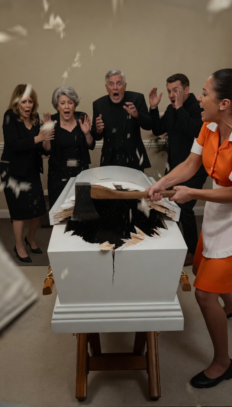 The Maid Smashed Open the Coffin at Her Mistress’s Funeral… Then the Woman Inside Pointed at Her Husband