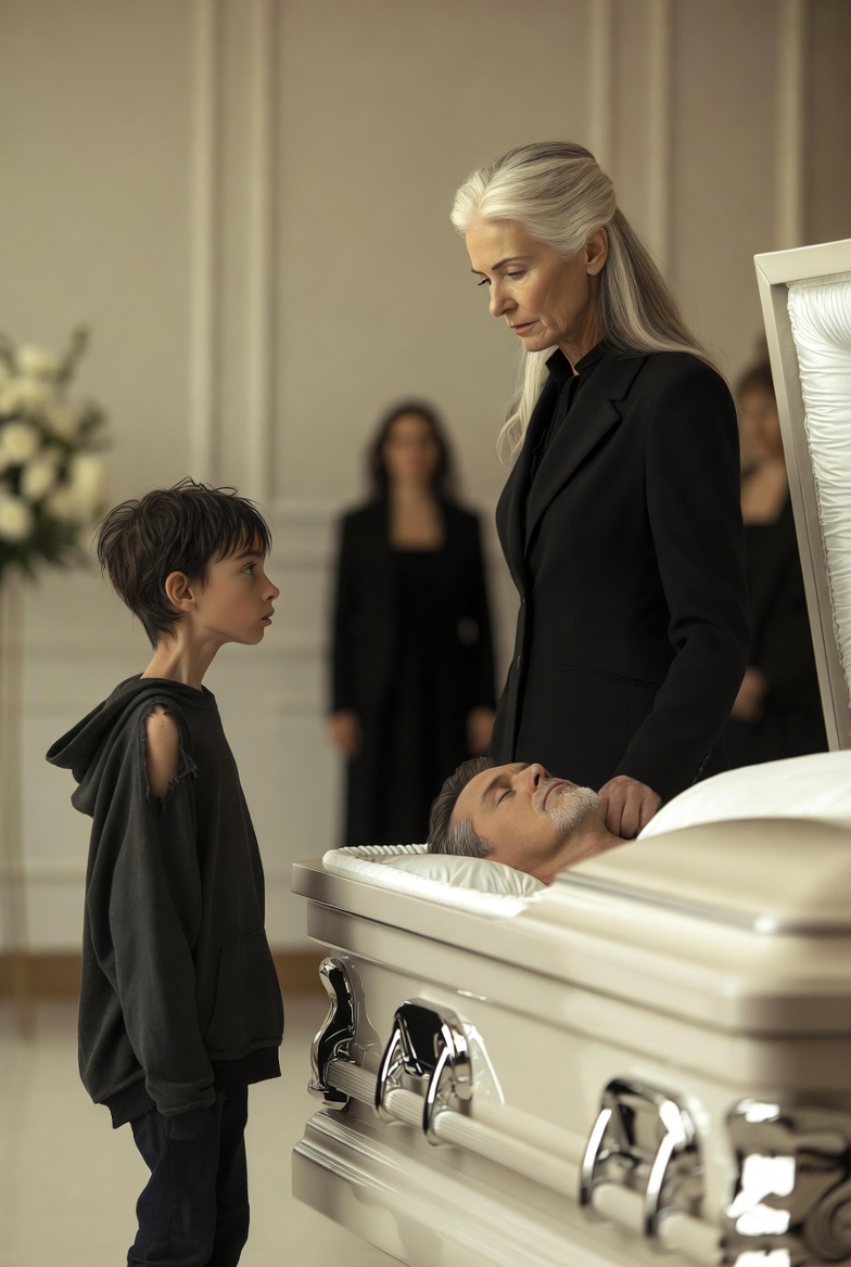 At Her Husband’s Funeral, a Ragged Little Boy Stepped Forward… Then Said the One Thing She Was Never Meant to Hear