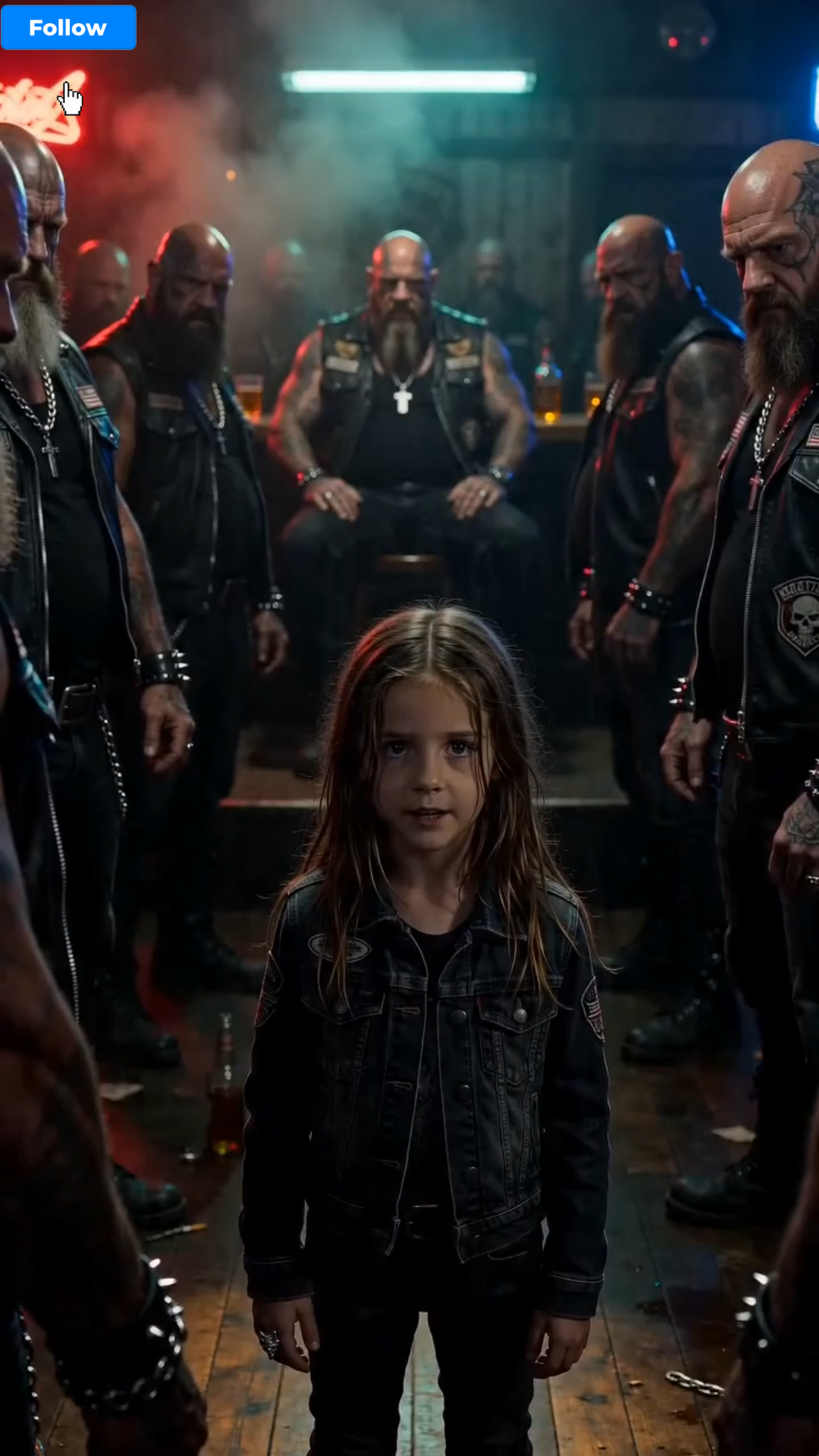 The Little Girl Walked Into a Biker Bar and Said, “From Today, You Obey Me”