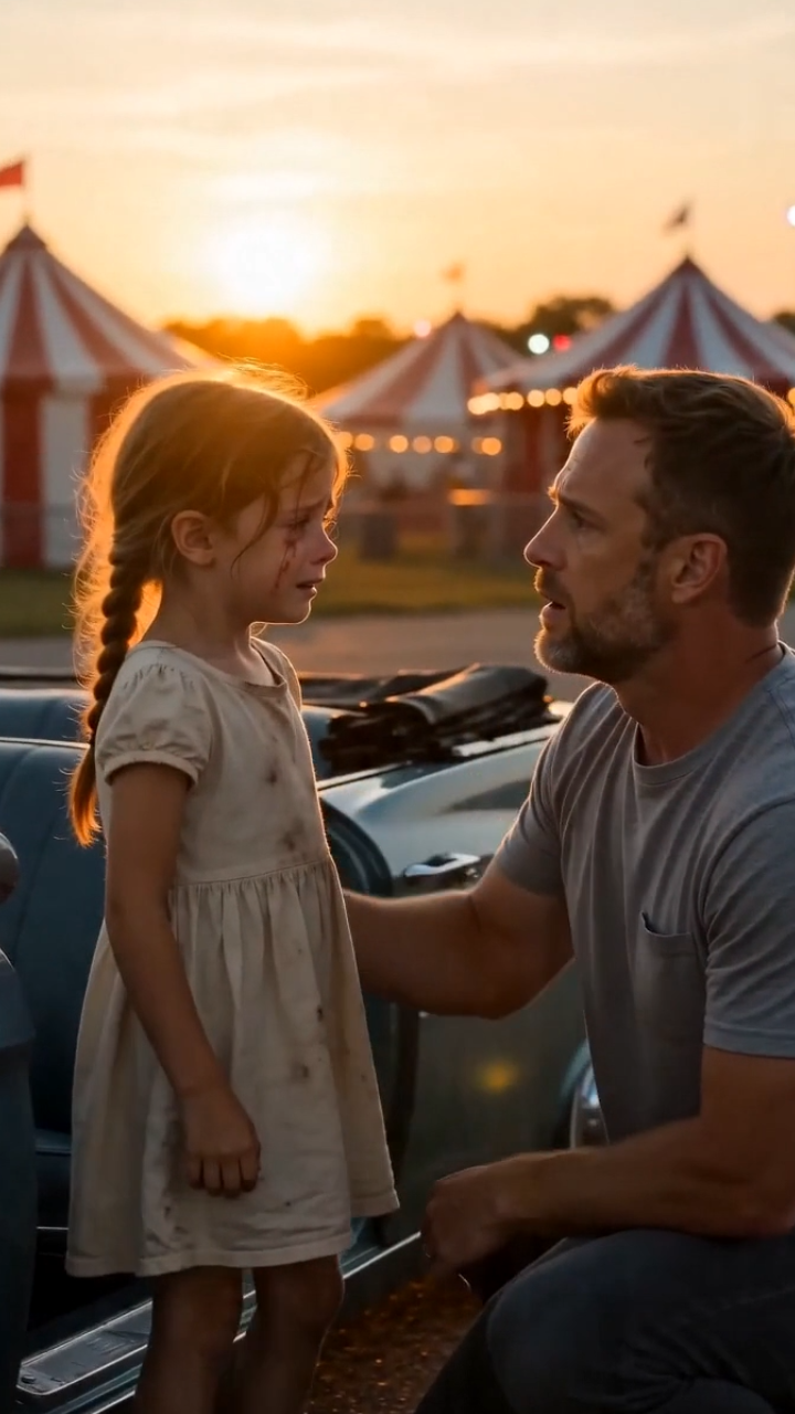 She Begged Her Father to Leave the Fair Early… Then He Saw the Bruises Hidden Beneath Her Dress