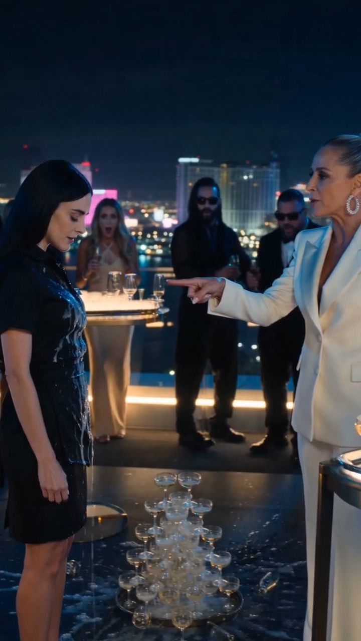 The Socialite Destroyed a Champagne Tower to Humiliate a Waitress… Then the Entire Rooftop Learned Who She Really Was