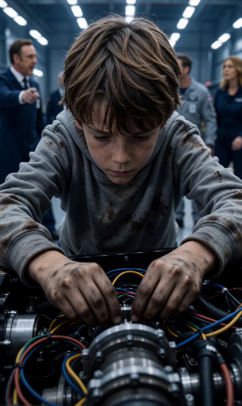 The Grease-Covered Boy Fixed the Billionaire’s Dead Helicopter — Then Said the Words Only His Lost Wife Knew