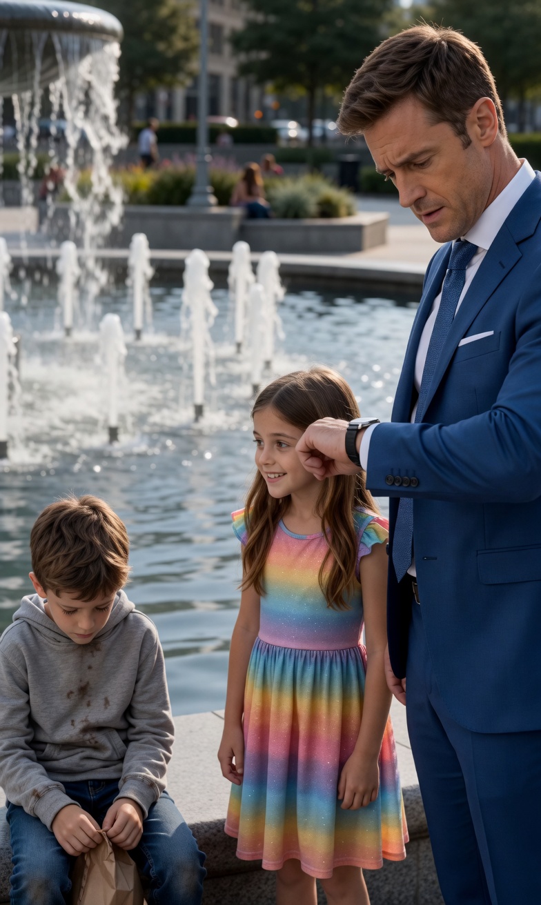 The Boy By The Fountain Had Her Face… Then He Asked Her Father One Question