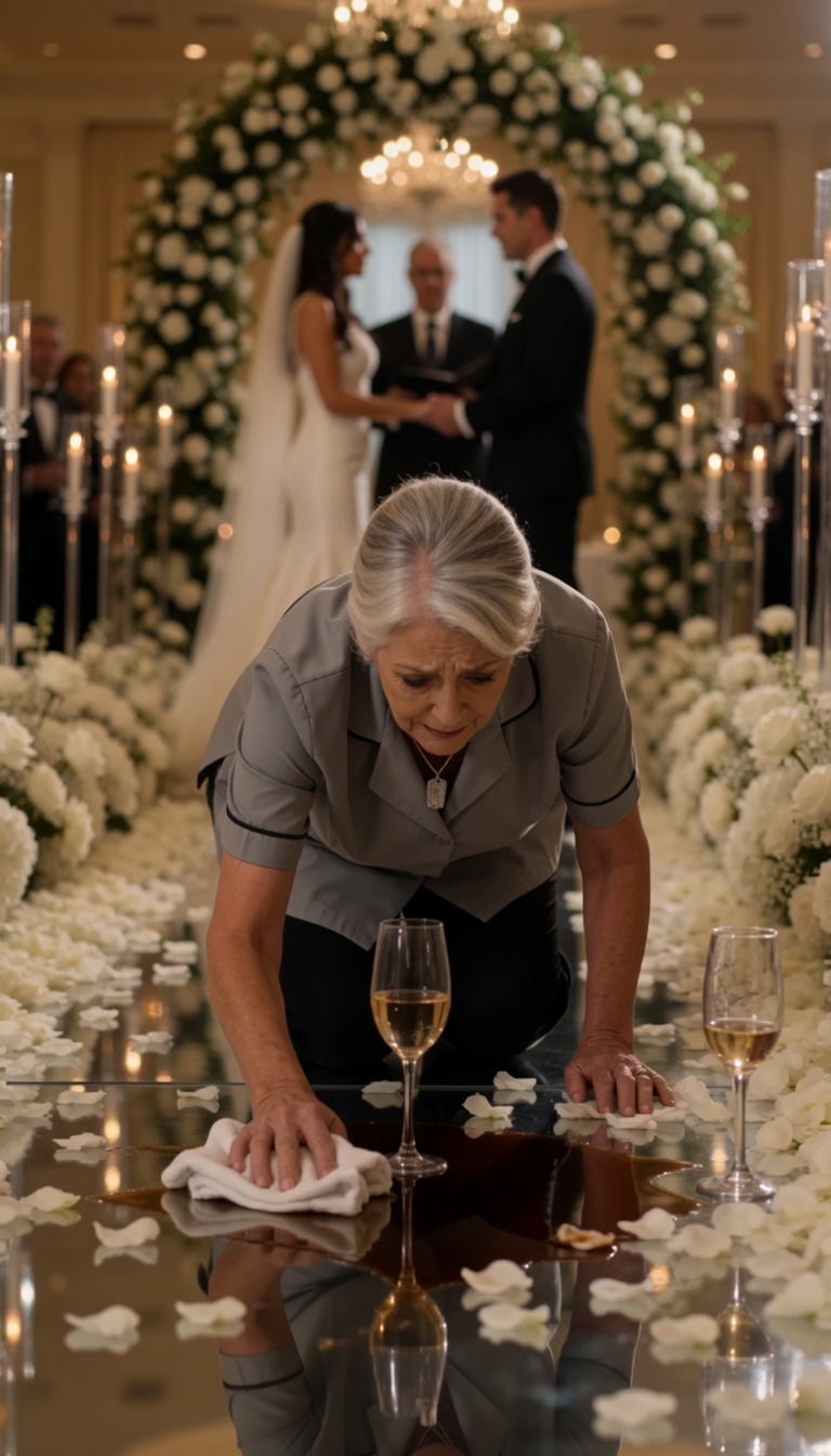 The Cleaning Woman They Tried to Throw Out… Until the Groom Called Her “Mom”
