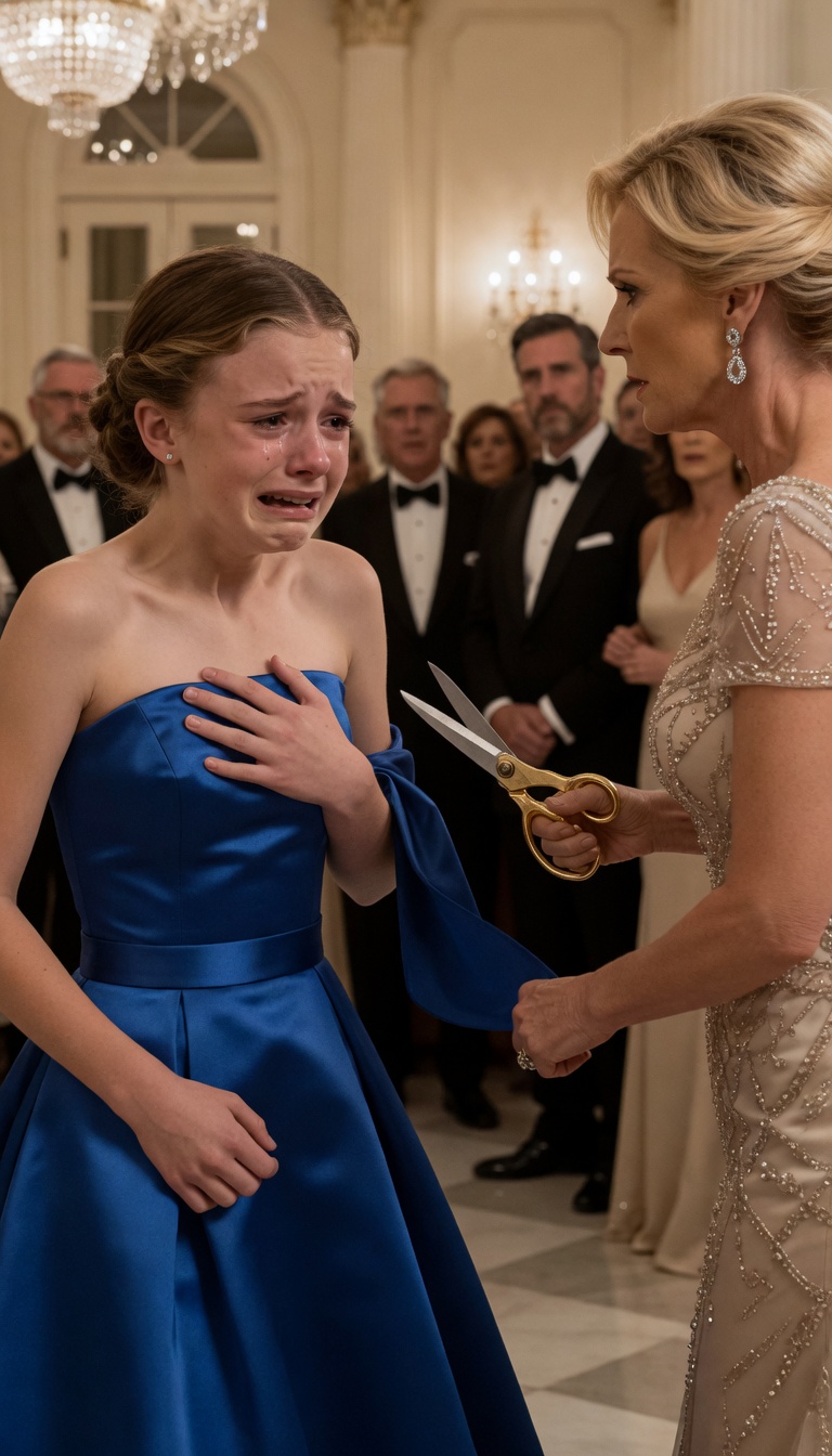 The Rich Woman Cut a Poor Girl’s Dress—Then a Hidden Crest Revealed Who She Really Was