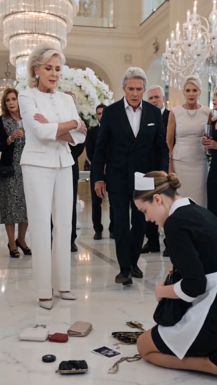 The Billionaire’s Wife Accused the Maid of Stealing… But a Fallen Bag Exposed a Secret She Had Buried for Twenty Years