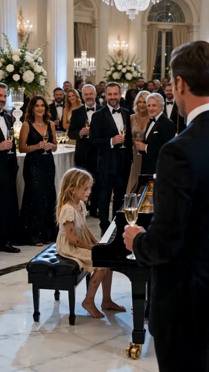A Hungry Little Girl Asked to Play Piano for a Meal… Then a Silver Key Around Her Neck Exposed a Secret the Ballroom Buried for Years