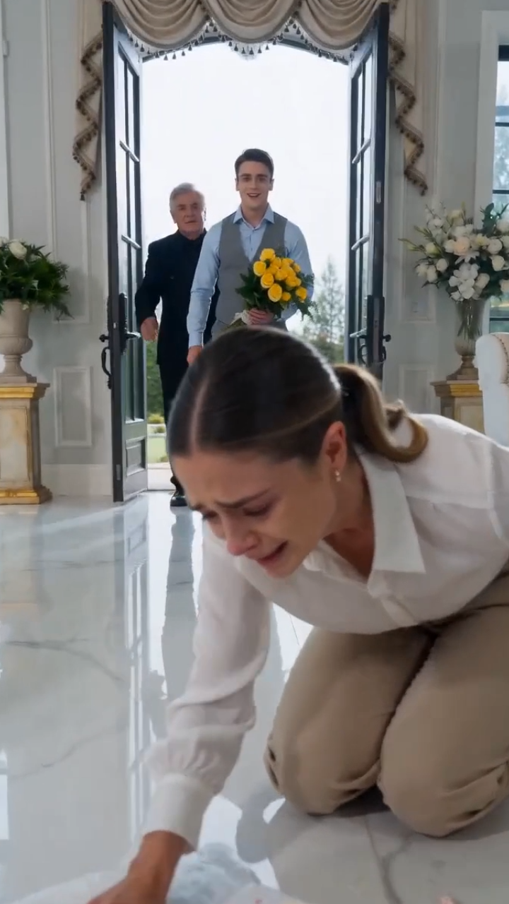 He Came Home Early With Flowers for His Birthday… Then He Found His Pregnant Wife Cleaning Up the Gift His Mother Had Destroyed