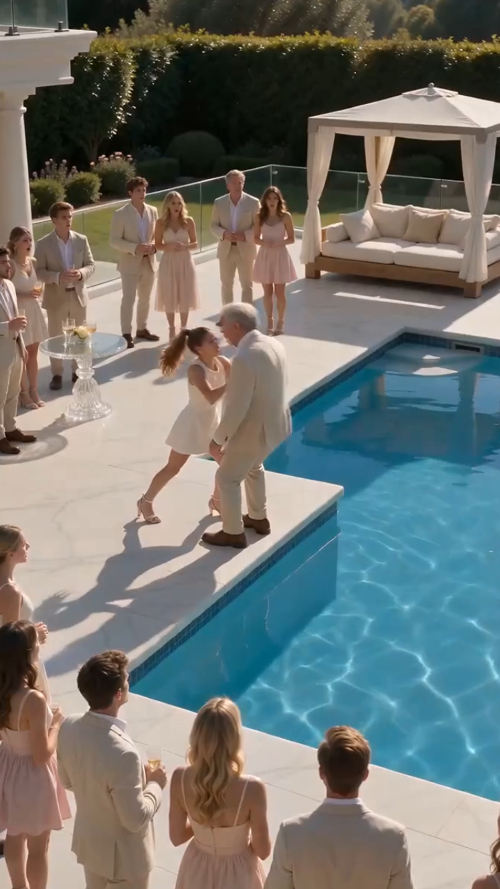 She Threw Her Own Father Into the Pool to Impress Her Friends—Then Learned Who Really Owned Everything