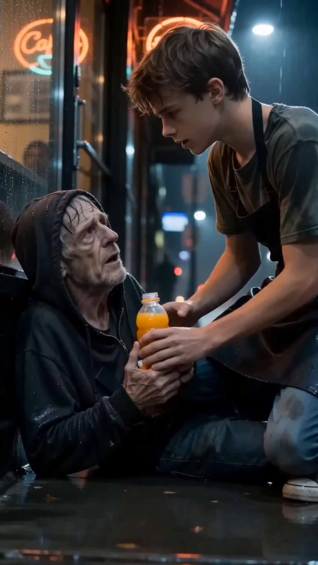 The Boy Who Fed the Stranger in the Rain