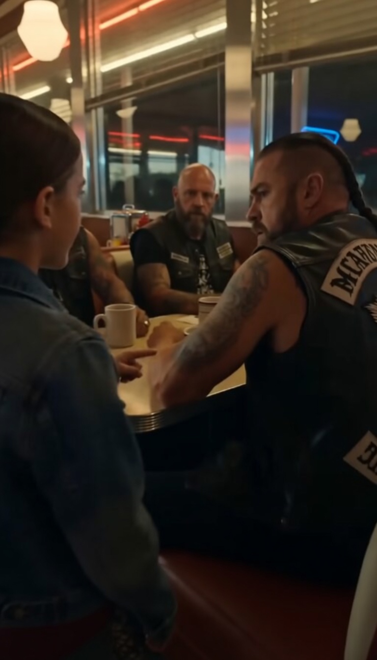 A Little Girl Walked Into a Biker Diner Alone—Then Said a Name No One Expected