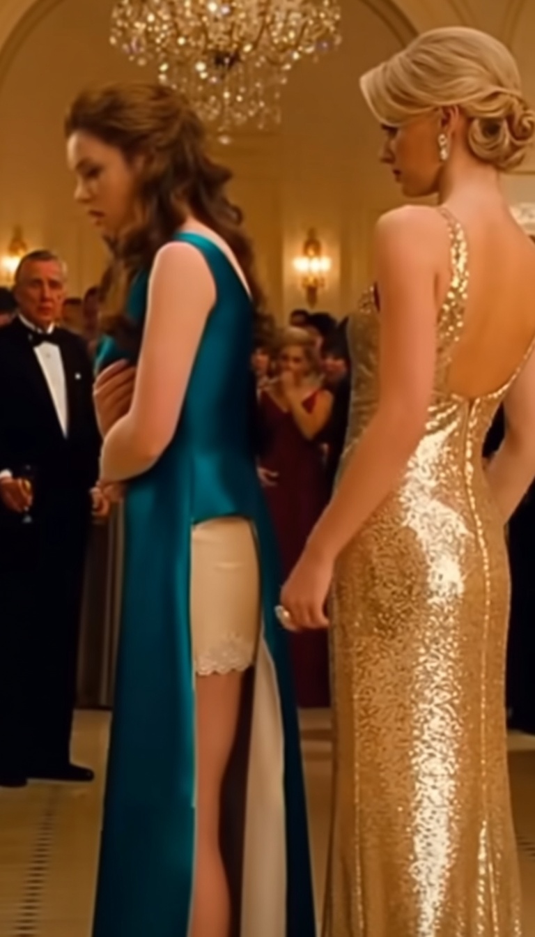She cut my skirt to humiliate me in front of the elite — then one sapphire necklace made her whole “socialite image” look cheap. 🤫