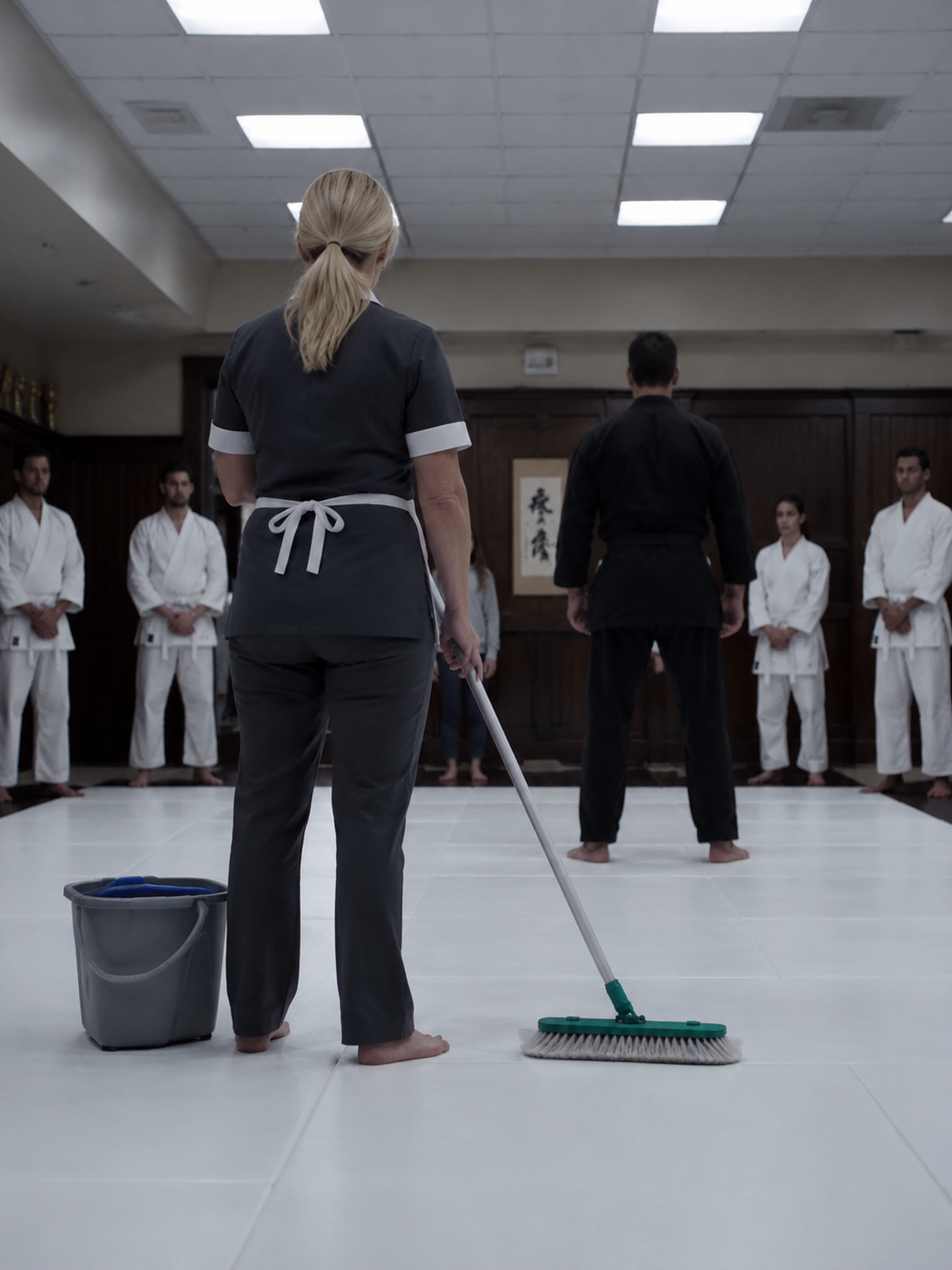 The Cleaner’s Child Walked Onto the Mat — And Her First Move Changed the Entire Dojo
