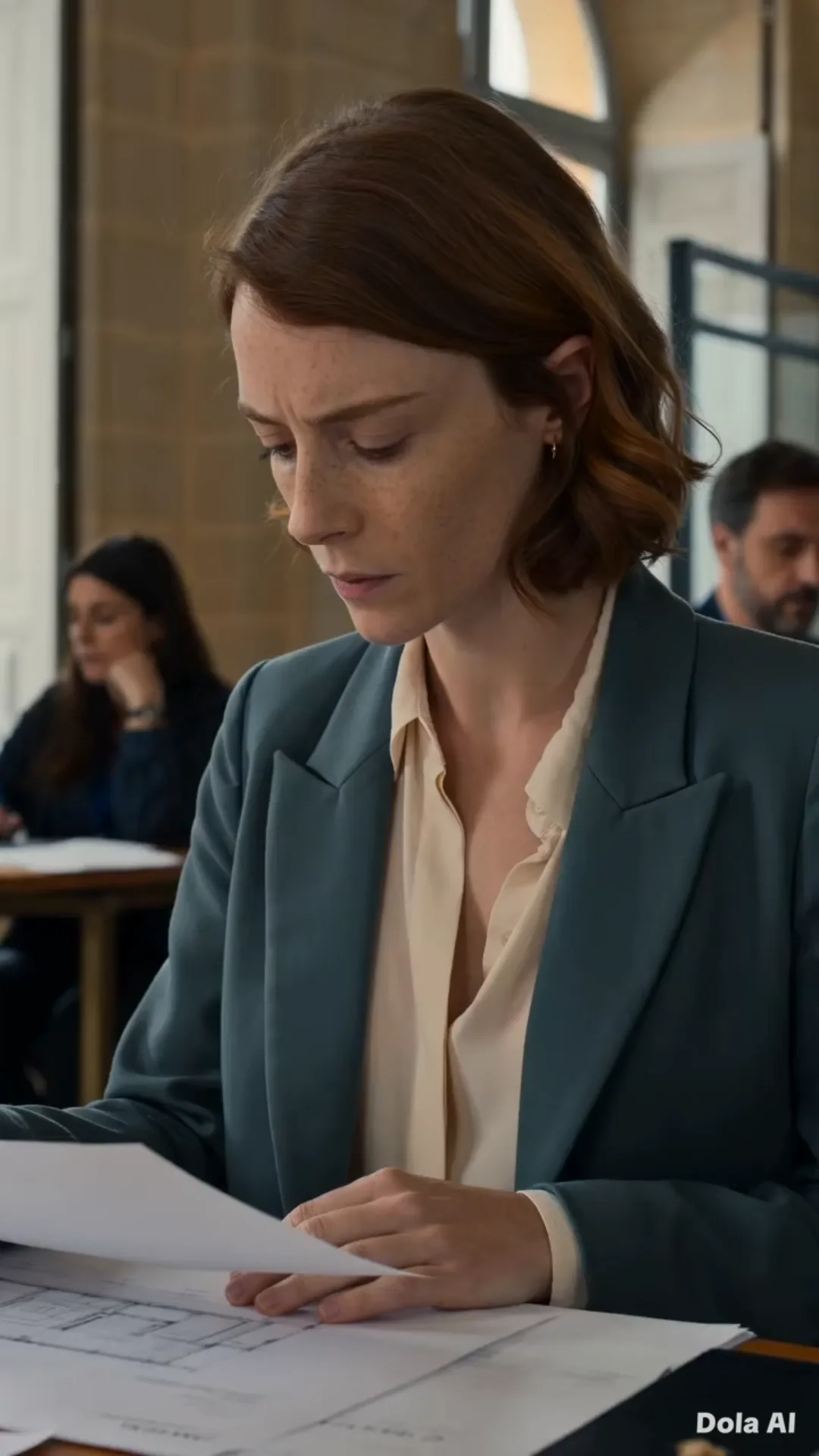 LA FILLE AU BUREAU DU FOND