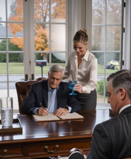I was about to sign a $5 million beneficiary document over to my wife when she slid a glass of water toward me with the sweetest smile I had seen all week. Just then, the housekeeper brushed past my chair and whispered, “Don’t sign yet… check the second page.” While my wife was distracted, I switched the folders on the table. Two minutes later, she picked up the wrong one, read the line she thought I would never see, and her smile disappeared before the pen even touched the paper. - News