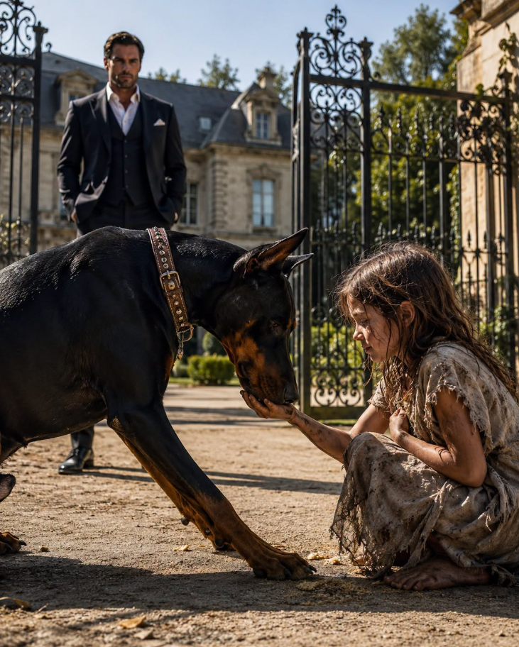 The billionaire's killer dog knelt before a starving girl—Then she whispered a name nobody recognized.