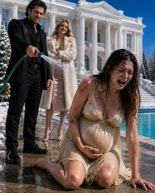 “Seven months pregnant, I begged my husband to let me inside. Instead, he shoved me beneath freezing water—and forty miles away, my father watched it happen on his phone.”