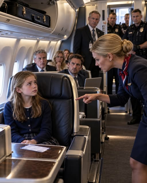 A Flight Attendant Accused a 12-Year-Old Girl of Stealing a First-Class Seat—Then the Airline’s CEO Ordered the Entire Plane to Stop. Dana Hensley had already called airport police and humiliated Eliza Monroe in front of dozens of passengers. She had no idea the frightened girl she was trying to remove was the daughter of the woman about to decide the airline’s $1.2 billion future.
