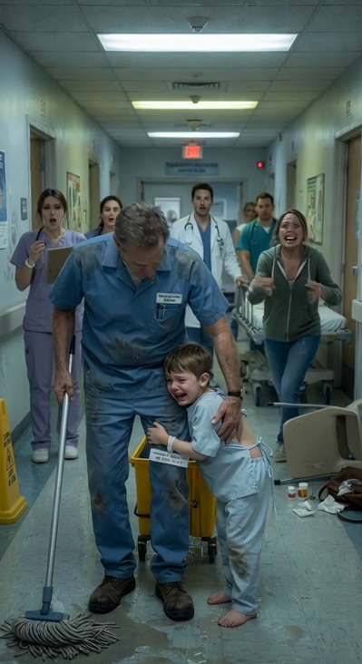 The Hospital Went Silent When The Little Boy Hugged The Old Janitor