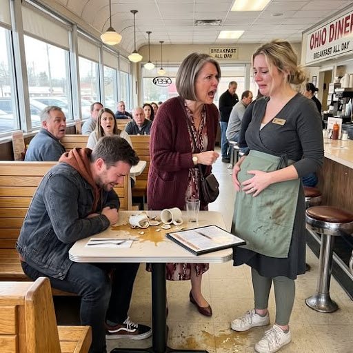 At a restaurant, I froze before asking for water when I saw the waitress was eight months pregnant — and she was my daughter-in-law, the woman my son believed was dead.
