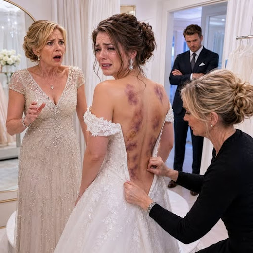 5"When the seamstress unzipped my daughter’s wedding dress, my champagne glass shattered at my feet. Dark lash marks covered her back.