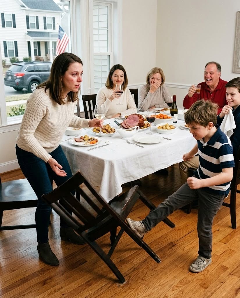 At Sunday Dinner, My Sister's Kid Kicked The Chair And Said, """"SERVANTS DON'T SIT WITH US."""" The Family Table Erupted In Laughter. I Left Without A Sound.