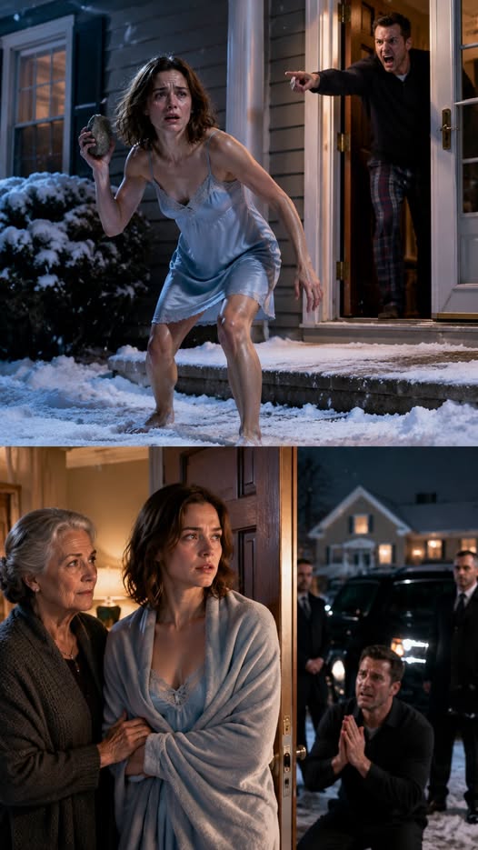 The Night My Husband Threw Me Into the Snow—He Had No Idea Our Elderly Neighbor’s Son Owned the Company He Was Trying to Steal From**