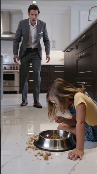 The billionaire froze when he found his 7-year-old daughter eating dog food on the pantry floor.