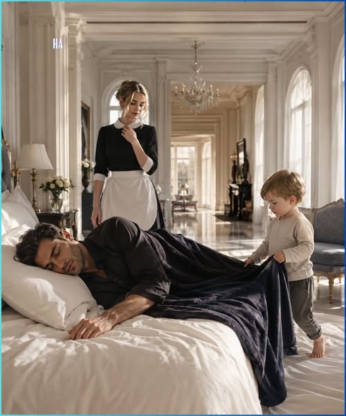 # THE MAFIA BOSS PRETENDED TO BE ASLEEP UNTIL THE MAID’S TODDLER DRAGGED A BLANKET ACROSS THE MANSION AND BROKE THE HEART HE THOUGHT WAS DEAD